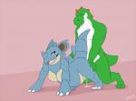 bodily_fluids cum duo female from_behind_position genital_fluids interspecies male male/female pokephilia sex simple_background caraluca mario_bros nintendo pokemon generation_1_pokemon green_yoshi nidoqueen pokemon_(species) yoshi 2018