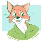 anthro black_nose clothed clothing fur male simple_background solo shimomaro disney robin_hood_(disney) robin_hood canid canine fox mammal red_fox true_fox 1:1