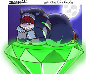 anthro bedroom_eyes big_butt butt clothing costume emerald_(gem) femboy footwear full_moon gem huge_butt looking_at_viewer male master_emerald moon narrowed_eyes resting seductive shoes smug_grin solo spiked_clothing spiked_footwear spiked_shoes spikes werehog_costume zackdadawg sega sonic_the_hedgehog_(series) sonic_unleashed chip_(sonic) sonic_the_werehog canid canine canis chihuahua domestic_dog gaia mammal toy_dog 2022