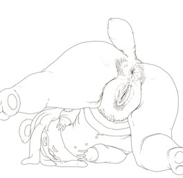 anthro anus big_butt bottomless butt claw_fingers clothed clothing detailed_anus female genitals hair loli looking_at_viewer lying on_side patch_(fabric) plantigrade presenting presenting_anus presenting_hindquarters presenting_vulva raised_leg raised_tail shirt shirt_only simple_background slightly_chubby solo tail thick_thighs topwear topwear_only vulva white_background young young_anthro young_female foogyakumo brand_new_animal studio_trigger jackie_(brand_new_animal) bear mammal 2020 line_art