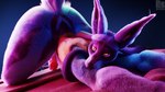 16:9 3d_(artwork) anthro ass_up blue_body blue_fur canid canine digital_media_(artwork) erection fur generation_4_pokemon genitals hi_res looking_at_viewer lucario male mammal nintendo penis picti pokemon pokemon_(species) solo widescreen yellow_body yellow_fur