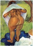 anthro barefoot big_butt blue_clothing blue_dress breasts brown_body brown_markings brown_skin butt clothing digital_pastel_(artwork) dress dressing feet female field grass head_crest looking_away markings nude obscured_face orange_body orange_skin outside overweight plant putting_on_clothes rear_view side_boob solo thick_thighs tree underwear voyeur white_clothing wide_hips dyna_soar dinosaur hadrosaurid ornithischian ornithopod parasaurolophus prehistoric_species reptile scalie 2022 digital_drawing_(artwork) digital_media_(artwork) digital_painting_(artwork) hi_res painting_(artwork) pastel_(artwork) signature sketch traditional_media_(artwork)