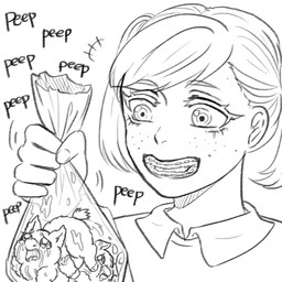 abuse ambiguous_gender animal_abuse bodily_fluids braces covered_in_feces cruelty crying eyelashes feces female feral freckles group looking_at_another open_mouth open_smile plastic_bag pooping smile suffering tail tears teeth trio twintails_(hairstyle) young young_ambiguous young_female young_feral young_human yellowcottoncandy030 disney finding_nemo fluffy_pony pixar darla_sherman fluffy_pony_(species) human mammal 1:1 2025 black_and_white crossover digital_drawing_(artwork) digital_media_(artwork) hi_res monochrome