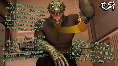 anthro black_sclera bottomwear brown_clothing brown_shirt brown_topwear clock clothed clothed_anthro clothed_male clothing dialogue green_body green_scales hypnosis hypnotizing_viewer looking_at_viewer male mind_control pants pocketwatch scales shirt solo t-shirt talking_to_viewer text tongue tongue_out topwear watch yellow_eyes psikokinetic petruz_(modeler) isamu_(psikokinetic) reptile scalie snake 2024 3d_(artwork) digital_media_(artwork) english_text hi_res source_filmmaker_(artwork)