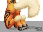 anthro anthrofied butt claws fluffy fluffy_tail fur male pawpads paws solo tail doberman_moralist nintendo pokemon deeno_(oc) arcanine canid canine generation_1_pokemon mammal pokemon_(species) hi_res