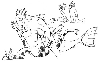 acanthophthalmus anthro claws duo eardrums from_front_position genitals gills ide intersex intersex/male locathah long_neck lying male male/male missionary_position on_back pangio pangio_kuhlii penis questionable_consent sex simple_background snake_like vibriss white_background shiftiys dungeons_and_dragons hasbro wizards_of_the_coast aquatic carp catfish cyprinid cypriniform fish hybrid reptile scalie snake greyscale monochrome
