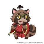 anthro brown_body brown_fur clothing cute_fangs eyewear fangs fur glasses kemono male robe simple_background solo teeth text white_background young kinoshita-jiroh sengoku_puzzle matsudaira_hirotada canid canine mammal raccoon_dog tanuki 1:1 2020 japanese_text