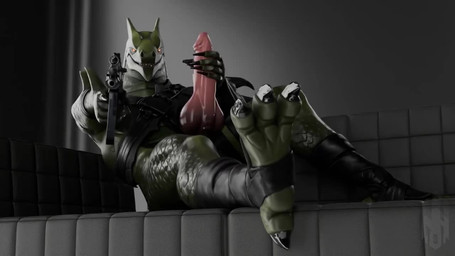 4_claws 4_toes 5_claws 5_fingers 9mm aiming_at_viewer aiming_weapon anthro armband armwear aroused athletic athletic_anthro athletic_male bandage bandaged_leg belt belt_pouch bent_leg big_knot big_penis biped black_armband black_armwear black_clothing black_gloves black_handwear black_legwear black_topwear bottomless bottomless_anthro bottomless_male bouncing_penis claws clothed clothing empty_eyes erection feet finger_claws fingers footwear furniture genitals glans gloves glowing glowing_eyes gradient_penis green_body green_scales grin grinning_at_viewer gun handwear holding_gun holding_object holding_ranged_weapon holding_weapon humanoid_genitalia humanoid_penis hybrid_genitalia hybrid_penis inside knot knotted_humanoid_penis knotted_penis leather leather_strap leg_pouch legband legwear living_room low-angle_view lying lying_on_sofa male markings masturbation mostly_nude mostly_nude_anthro mostly_nude_male mp5 muscular muscular_anthro muscular_male narrowed_eyes non-canine_knot nude_male on_back on_sofa orange_eyes penile penile_masturbation penis pink_glans pink_knot pink_penis presenting presenting_penis ranged_weapon ribbed_penis rifle scales sharp_teeth shuriken smile smiling_at_viewer socks sofa solo spikes spikes_(anatomy) spots spotted_body spotted_scales spreading stirrup_legwear stirrup_socks straps stroking_penis submachine_gun tapering_glans teeth thick_thighs three-quarter_view toe_claws toes topwear torn_clothing torn_topwear weapon mcfizzyd_(nuthead101) junatah_(modeler) epic_games fortnite heckler_and_koch mythology hybrid_(fortnite) dragon lizard mythological_creature mythological_scalie reptile scalie wingless_dragon 16:9 2024 3d_(artwork) 3d_animation animated blender_(artwork) digital_media_(artwork) loop no_sound short_playtime watermark widescreen