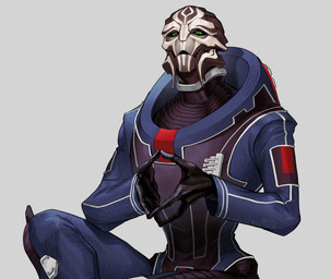 3_fingers bodysuit clothed clothed_male clothing facial_markings fingers green_eyes hands_together head_markings looking_at_viewer male markings simple_background sitting skinsuit solo tight_clothing leafjuly bioware electronic_arts mass_effect councilor_sparatus alien turian absurd_res colored hi_res portrait three-quarter_portrait