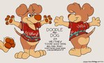 aloha_shirt anthro clothing male pattern_clothing pattern_shirt pattern_topwear shirt solo toony topwear doodledoggy doodle_(doodledoggy) canid canine canis domestic_dog goo_creature mammal toonkind absurd_res hi_res model_sheet