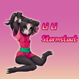3_toes 4_fingers accessory anthro belt black_body black_fur black_hair black_nose breasts clothing countershade_face countershading dress feet female fingers fur gradient_background green_belt hair hair_accessory hair_ribbon leg_wraps legs_together long_hair looking_at_viewer nails nipple_outline oversized_clothing pink_background pink_clothing pink_dress ponytail ribbons simple_background sitting small_breasts solo text toes wraps young young_anthro young_female lyoung0j blizzard_entertainment warcraft li_li_stormstout bear mammal pandaren 1:1 2020 character_name colored digital_drawing_(artwork) digital_media_(artwork) hi_res