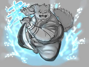 anthro eyebrows katana male melee_weapon overweight pawpads samurai scar solo sword thick_eyebrows warrior weapon melvinsim02 lifewonders tokyo_afterschool_summoners moritaka_(tas) canid canine canis domestic_dog mammal 4:3 absurd_res hi_res