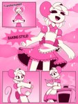 anthro apron baking clothed clothing cooking crossdressing dress femboy magic magical_girl_outfit male transformation whygena reggie_(whygena) mammal mouse murid murine rodent comic hi_res