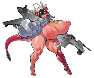 4_horns areola big_areola big_breasts big_nipples black_hair blue_nails blue_toenails bottomless bottomless_female bottomless_humanoid breasts censored_genitalia censored_vulva clothed clothing colored_nails feet female genitals glistening glistening_body glistening_clothing glistening_jacket glistening_skin glistening_topwear gradient_horn gun hair holding_gun holding_object holding_ranged_weapon holding_weapon horn huge_areola huge_breasts huge_nipples humanoid_pointy_ears jacket legwear long_sleeves markings mole_(marking) multi_horn nails nipple_dip nipples open_clothing open_jacket open_mouth open_topwear pointy_ears puffy_nipples ranged_weapon red_body red_clothing red_horn red_legwear red_skin red_tail red_thigh_highs short_hair simple_background solo standing tail thick_thighs thigh_highs toenails toes topwear vulva weapon white_background white_clothing white_jacket white_topwear wide_hips mold_(pixiv6616319) horned_humanoid humanoid tailed_humanoid 2026 censored digital_drawing_(artwork) digital_media_(artwork) full-length_portrait portrait