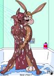 anthro bathing bathtub breasts brown_body brown_fur brown_hair duo female fingering fingering_partner fur hair inside long_hair male male/female navel nipples nude orgasm_face pink_nose red_hair sex shower shower_sex showering standing suds tail vaginal vaginal_fingering water wet kthanid_(artist) rutwell_forest randy_rabbit serenakty domestic_cat felid feline felis lagomorph leporid mammal rabbit 2001 bad_metadata