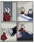 ambiguous_gender anthro clothed clothing group lying on_back parody lizbot ctrl+alt+del hollow_knight loss team_cherry herrah_(hollow_knight) hornet_(hollow_knight) midwife_(hollow_knight) arthropod insect featureless_(disambiguation) 2022 comic meme daughter_(lore) mother_(lore) mother_and_child_(lore) mother_and_daughter_(lore) parent_(lore) parent_and_child_(lore) parent_and_daughter_(lore)