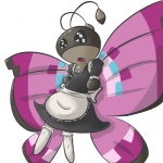 anthro anthrofied clothing female feral maid_uniform solo uniform unknown_artist nintendo pokemon arthropod generation_6_pokemon insect lepidopteran meadow_vivillon pokemon_(species) vivillon 1:1