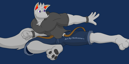 anthro attack belt bottomwear clothing feet fist flying_kick fur kick male midair muscular muscular_male pawpads pecs raised_leg shirt shorts solo t-shirt taekwondo topwear wristband conditional_dnp notkastar zatch zatch_(notkastar) canid canine canis mammal wolf alpha_channel