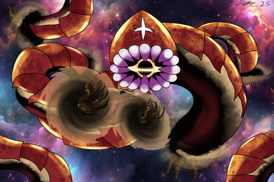 black_hole black_underbelly cosmic_background cosmic_flesh cosmic_horror exoskeleton feral limbless macro macro_feral non-euclidean orange_body orange_exoskeleton portal sharp_teeth teeth vortex dirtymac mac-daddy cosmic invertebrate monster worm 3:2 absurd_res hi_res shaded soft_shading