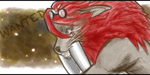 anthro black_bars brown_body brown_fur eyewear eyewear_on_head fangs fur glasses glasses_on_head hair male mane red_hair red_mane sabertooth_(anatomy) solo teeth text edg9i metal_max bladetooth felid lion mammal pantherine 2022 english_text letterbox