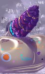 anthro ball_worship balls bodily_fluids body_worship body_writing genital_worship genitals glory_hole hyper kiss_mark kiss_mark_on_balls kiss_mark_on_penis male penis saliva saliva_string solo sound_effects writing_on_genitals lewdcoalpuff deks kobold scalie hi_res