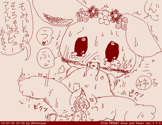 anthro bodily_fluids breathable_gag female gag gagged genitals navel nude solo spread_legs spread_vulva spreading sweat tears text vulva tatwuyan lagomorph leporid mammal rabbit 2015 japanese_text translation_request