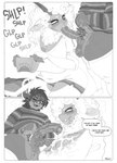 age_difference anthro ball_tugging balls big_breasts bodily_fluids border bottomless bottomless_anthro bottomless_male breasts clothed clothing cum cum_on_breasts dialogue duo facial_piercing fellatio female femboy folding_clothes foreskin genital_fluids genitals hair horn humanoid_genitalia humanoid_penis interspecies laundry male male/female mature_female nose_piercing older_female oral penile penis piercing pubes saggy_balls sex smile sweater text topwear vein veiny_balls white_border white_hair younger_male roly bovid caprine mammal mephitid sheep skunk comic english_text greyscale hi_res monochrome