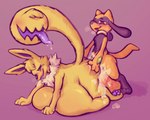 abdominal_bulge anal anal_penetration anthro balls big_balls big_penis bodily_fluids breath butt butt_grab cum cum_in_ass cum_inflation cum_inside doggystyle drooling duo eeveelution ejaculation from_behind_position fur generation_1_pokemon generation_4_pokemon genital_fluids genitals hand_on_butt hi_res huge_balls huge_penis hyper hyper_balls hyper_genitalia hyper_penis inflation jolteon long_ears male male/male male_penetrated male_penetrating male_penetrating_male neck_tuft nintendo orange_body panting pawpads penetration penis pokemon pokemon_(species) riolu saliva sex sweat sweaty_balls sweaty_genitalia sweaty_legs tail tail_mouth teitoryu tongue tongue_out tuft unusual_anatomy unusual_tail yellow_body yellow_fur