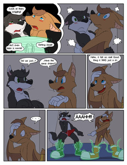 4_fingers anthro aroused aroused_face bat_ears bat_wings beady_eyes black_body black_ears black_fur black_nose blue_eyes blue_floor blush blush_lines bodily_fluids body_control bound briefs brown_body brown_fur brown_hair bullying clothed clothing comic_panel converse_shoes cursed_clothing cursed_object cute_fangs dipstick_ears ear_markings emanata embarrassed erection erection_under_clothing fangs fingers floor folded_wings footwear forced forced_erection forced_frottage forced_partners frown fur gesture gloves glowing glowing_footwear green_eyes group hair hand_gesture hand_on_head handwear head_tuft humiliation humiliation_fetish imminent_orgasm implied_frottage inside looking_down male membrane_(anatomy) membranous_wings multicolored_body multicolored_ears multicolored_fur open_mouth partially_clothed pink_inner_ear pointing pointing_at_another possession print_clothing print_underwear red_briefs red_clothing red_underwear scared screaming shoe_fetish shoes sleeping sleepwalking sneakers speech_bubble sweat sweatdrop teasing teeth tenting text thought_bubble tongue tuft two_tone_body two_tone_fur underwear waking_up wall_(structure) white_body white_clothing white_ear_tips white_fur white_gloves white_handwear white_wall wings yellow_briefs yellow_clothing yellow_underwear dweet-tea converse crisp_the_wolf animate_inanimate bat canid canine canis ghost mammal megabat spirit wolf comic english_text full-length_portrait half-length_portrait hi_res portrait sequence watermark
