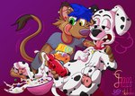 anthro bodily_fluids bottomless bottomless_male cereal_bowl clothed clothing collar duo ejaculation feral hungry looking_pleasured male male/male milking_cum pawpads paws penile penis_milking shirt spots tongue tongue_out topwear conditional_dnp dei lobofeo 101_dalmatian_street 101_dalmatians catdog_(series) disney nickelodeon dylan_(101_dalmatians) canid canine canis dalmatian domestic_dog mammal absurd_res hi_res