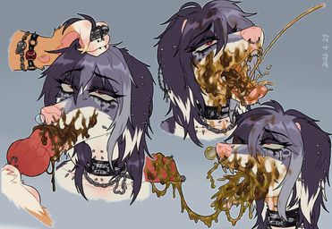 alternative_fashion anthro bodily_fluids collar drinking drinking_urine duo ear_piercing facial_piercing feces feces_in_mouth feces_on_face feces_on_penis genital_fluids genital_piercing genitals intersex intersex/male knot knotted_penis male maleherm multiple_piercings nose_piercing peeing peeing_on_another peeing_on_face penis piercing punk urine urine_in_mouth urine_on_face urine_stream vomit vomit_on_face vomiting watersports uselesspuppy canid canine canis domestic_dog hunting_dog mammal sighthound hi_res