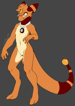 anthro eyewear glasses male slim solo wearing_glasses thatskyhope nintendo pokemon litho_(stormysparkler) ampharos generation_2_pokemon kangaroo macropod mammal marsupial pokemon_(species) absurd_res hi_res