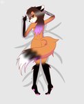 anthro female fur lying nude on_front smile solo satomianimations cadence canid canine fox mammal red_fox true_fox absurd_res hi_res