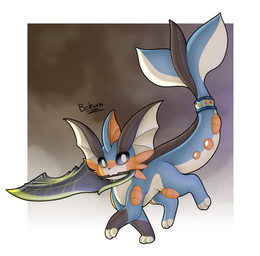 accessory blue_body cheek_spikes dark_eyes facial_spikes feral fin front_view furgonomics greatsword jewelry looking_at_viewer male mega_stone melee_weapon object_in_mouth on_one_leg pupils simple_background solo spikes spikes_(anatomy) standing swampertite sword sword_in_mouth tail tail_accessory tail_bracelet tail_fin tail_jewelry weapon weapon_in_mouth white_body white_pupils bokurei capcom monster_hunter nintendo pokemon skipper_(m4gg0t) eeveelution generation_1_pokemon generation_3_pokemon hybrid pokemon_(species) swampert vaporeon digital_media_(artwork) hi_res