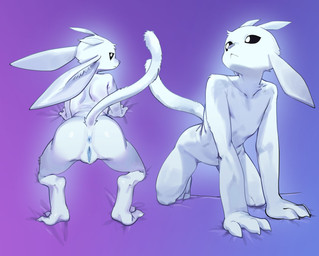 all_fours anthro anus bedding butt digitigrade featureless_chest female flat_chested fur genitals nude presenting presenting_hindquarters simple_background solo vulva white_body white_fur gudlmok99 microsoft ori_(series) xbox_game_studios ori_(ori) guardian_spirit mammal absurd_res hi_res