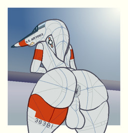 aircraft airplane anthro balls big_butt biped border butt femboy freedom freedom_fighter genitals grey_body huge_butt jet machine male penis solo thick_thighs vehicle white_border wide_hips mars206 aircraft_humanoid felid living_aircraft living_machine living_vehicle mammal pantherine tiger digital_media_(artwork)