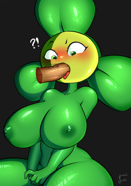 5_fingers areola big_breasts biped blush breasts collarbone disembodied_penis duo eyebrows eyelashes faceless_character faceless_male fellatio female fingers front_view genitals glistening glistening_body green_body green_eyes grey_background heart_eyes heart_symbol interrobang male male/female monotone_body nipples not_furry nude nude_female oral penile penis plant sex simple_background thick_thighs tongue vein wide_hips taihen_(artist) electronic_arts plants_vs._zombies popcap_games blover_(pvz) elemental_creature elemental_humanoid flora_fauna humanoid plant_humanoid 2023 absurd_res digital_drawing_(artwork) digital_media_(artwork) hi_res signature