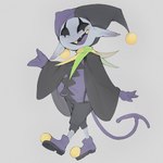 clothed clothing footwear male shoes solo teeth yellow_teeth 9999gpera deltarune undertale_(series) jevil_(deltarune) darkner humanoid imp 1:1