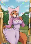 clothing dress female festival looking_at_viewer solo kgh786 lamont786 disney robin_hood_(disney) maid_marian canid canine fox mammal red_fox true_fox