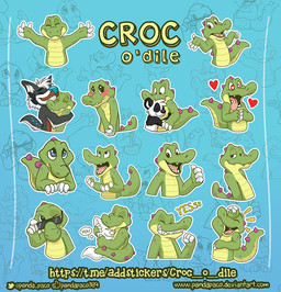 angry anthro blue_eyes blush closed_smile duo eyes_closed eyewear front_view glistening glistening_eyes green_body grin hair happy head_tuft heart_symbol hug male mouth_closed open_mouth open_smile pleading_eyes short_hair smile solo sunglasses telegram_sticker tuft white_hair yellow_body young young_anthro young_male pandapaco parinton bear canid canine crocodile crocodilian giant_panda mammal reptile scalie bust_portrait half-length_portrait portrait