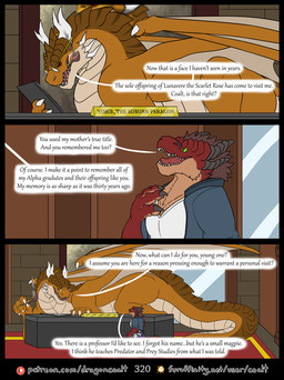 3_panel_comic anthro brown_body brown_scales clothed clothing dialogue eyewear facial_spikes feral fur furaffinity_logo furgonomic_eyewear furgonomics glasses green_eyes grey_body group holding_pipe inside jacket jaw_spikes larger_feral male membrane_(anatomy) membranous_wings nameplate page_number patreon_logo red_body red_eyes scales shirt size_difference smaller_anthro smoking_pipe speech_bubble spikes spikes_(anatomy) tan_body tan_fur text topwear trio wings rimentus european_mythology furaffinity mythology patreon coalt kharl_(rimentus) ysmir_(rimentus) canid canine canis dragon furred_dragon furred_scalie mammal mythological_creature mythological_scalie scalie western_dragon winged_dragon wingless_dragon wolf comic english_text hi_res multiple_scenes url