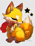 2014 ambiguous_gender bell canine chibi eyes_closed falvie fox fur gold_fur mammal paws scarf star yellow_fur
Rating: Safe
Score: 6
User: XenoFlare
Date: April 04, 2014