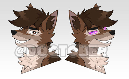 ambiguous_gender anthro brown_body brown_fur eyebrows fluffy fur hypnosis looking_at_viewer mind_control neck_tuft smile solo spiral thick_eyebrows tuft dogtober canid canine canis coyote mammal
