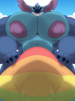 anthro anthrofied balls big_balls big_bulge big_muscles big_nipples big_penis black_eyes blue_body blue_claws blue_fur blue_nose bulge claws clothing cloud day evil_grin fur genitals huge_balls huge_bulge huge_muscles huge_nipples huge_penis hyper hyper_balls hyper_bulge hyper_genitalia hyper_muscles hyper_nipples hyper_penis looking_at_viewer male muscular muscular_anthro muscular_male nipples no_sclera notched_ear penis rape_face sky smile solo sun underwear kokoro-doll disney lilo_and_stitch stitch_(lilo_and_stitch) alien experiment_(lilo_and_stitch) absurd_res hi_res