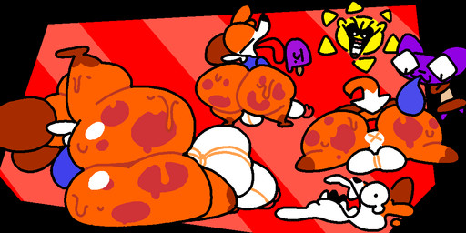 anthro anus balls big_balls big_butt big_penis black_eyes black_nose blue_clothing blue_hoodie blue_topwear bodily_fluids bottomless brown_ears butt clothed clothing electric_fan eyes_closed food fur genitals hair hoodie licking licking_popsicle male melting multicolored_body multicolored_fur orange_body orange_fur orange_hair orange_tail oscillating_fan partially_clothed penis penis_backwards penis_tuck popsicle purple_body purple_ears purple_fur sun sweat sweaty_butt tail tongue tongue_out topwear two_tone_body two_tone_fur two_tone_tail white_body white_fur white_tail x_anus superiorfox bob_(superiorfox) soups_(superiorfox) alien canid canine domestic_cat felid feline felis fox mammal