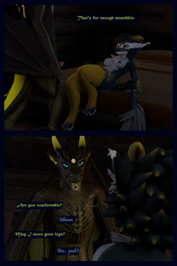 anthro arm_warmers armwear big_penis blue_body blue_fur breasts clothing dialogue duo female fur genitals green_body green_scales leg_warmers legwear lying male male/female multicolored_body nipples on_back penis scales text white_body white_fur flauntingfornication european_mythology mythology dragon kobold mythological_creature mythological_scalie scalie western_dragon wyvern 2:3 3d_(artwork) absurd_res comic digital_media_(artwork) english_text hi_res daughter_(lore) father_(lore) father_and_child_(lore) father_and_daughter_(lore) parent_(lore) parent_and_child_(lore) parent_and_daughter_(lore)