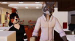 anthro appliance bottomwear carrying_another chair clothed clothing dialogue dress falling female flirting footwear fridge furniture group humor inside kitchen kitchen_appliance lamp male male/female pants purple_eyes red_eyes shoes sink size_difference stated_heterosexuality stated_sexuality surpised table tabletop tail text trio wave window yelling miraclebutt lilly_(funsizedthought) olivia_(funsizedthought) ryan_(funsizedthought) canid canine canis coyote fox mammal 3d_(artwork) 3d_animation animated digital_media_(artwork) english_text hi_res sound webm