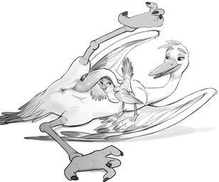 animal_genitalia animal_penis anus avian_feet beak duo erection feathered_wings feathers feet female feral feral_on_feral genitals half-closed_eyes larger_male looking_at_viewer lying male male/female narrowed_eyes on_side open_beak open_mouth penis penis_on_head simple_background size_difference smaller_female smile spread_legs spreading tail tail_feathers talons toes wings wugi avian bird stork absurd_res digital_media_(artwork) greyscale hi_res monochrome