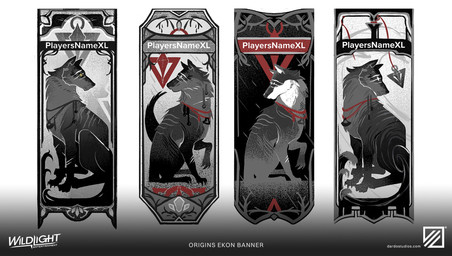 after_transformation ambiguous_feral ambiguous_gender back_scar banner black_nose black_sclera black_tail claws company_logo company_name empty_eyes facial_scar feral fluffy fluffy_tail fur gradient_background grey_body grey_claws grey_fur grey_scar jewelry leg_scar light long_tail looking_at_viewer mouthless multicolored_body multicolored_fur necklace necklace_only nude nude_ambiguous paws quadruped raised_leg scar simple_background sitting solo tail text toe_claws white_body white_eyes white_fur white_inner_ear white_scar yellow_eyes byanka_li highguard_(game) ekon_(highguard) canid canine dire_wolf mammal prehistoric_species 2026 concept_art digital_drawing_(artwork) digital_media_(artwork) english_description english_text hi_res lighting multiple_images official_art partially_colored shaded url male_(lore)