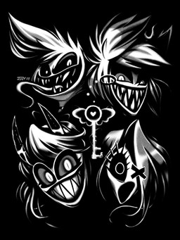 black_background black_choker black_horn black_jewelry black_necklace black_sclera choker eyelashes female female_humanoid fur furrowed_brow grey_sclera group hair holidays horn jewelry key male male_humanoid multicolored_hair necklace noseless open_mouth open_smile pupils scary sharp_teeth short_hair simple_background slit_pupils small_nose smile smiling_at_viewer teeth tongue tongue_out two_tone_hair white_body white_eyes white_fur white_hair jmanvelez halloween hazbin_hotel hellaverse alastor_(hazbin_hotel) angel_dust charlie_morningstar vaggie_(hazbin_hotel) angel animal_humanoid arachnid arachnid_humanoid arthropod arthropod_humanoid demon demon_humanoid fallen_angel horned_humanoid humanoid spider_humanoid 2019 3:4 digital_drawing_(artwork) digital_media_(artwork) english_description greyscale monochrome shaded signature